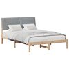 vidaXL Cadru de pat cu headboard Maro 135 x 190 cm Lemn de pin masiv