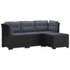vidaXL Sofa de Grădină 4-Locuri cu Perne Aspect Ratan PP Antracit