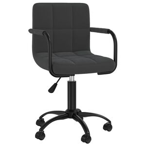 vidaXL Scaun de birou pivotant, negru, catifea