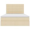 vidaXL Pat cu saltea și LED cu saltea Creme 140 x 190 cm Poliester