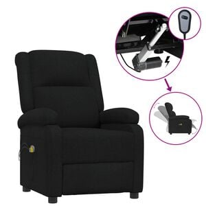 vidaXL Fotoliu de masaj electric rabatabil, negru, textil