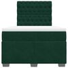 vidaXL Pat box spring cu saltea, verde &icirc;nchis, 120x190 cm, catifea