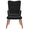 vidaXL Scaun de relaxare cu taburet, negru, catifea
