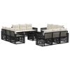 vidaXL Set de canapele pentru grădină 13 buc. Negru și Alb crem