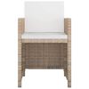 vidaXL Set mobilier de exterior cu perne, 5 piese, bej, poliratan
