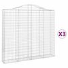 vidaXL Coșuri gabion arcuite 3 buc, 200x30x180/200cm, fier galvanizat