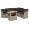 vidaXL Set canapele de grădină, 7 piese, cu perne, gri, poliratan