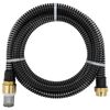 vidaXL Furtun de aspirație cu racorduri din alamă, negru 1,1" 4 m, PVC