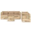 vidaXL Set mobilier grădină, 6 piese, cu perne, verde, lemn impregnat