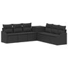 vidaXL Set de canapea 7 pcs Negru Ratan poli și Oțel