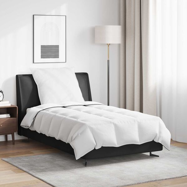 vidaXL Duvet de iarnă cu pernă 2 pcs Alb Pene de rață