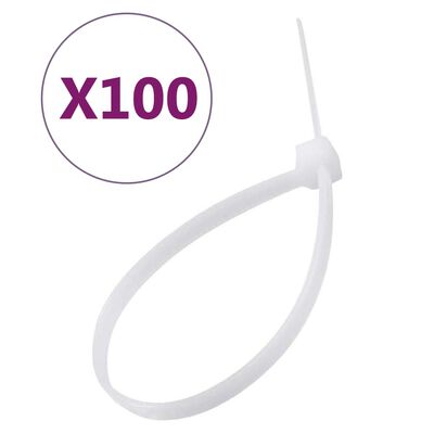 vidaXL Coliere fixare cablu, 100 buc., 15 cm