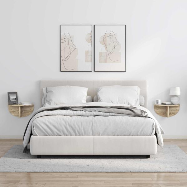 vidaXL Raft de perete Pe perete 2 pcs Stejar Sonoma 38 x 19 x 19 cm