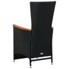 vidaXL Set mobilier de exterior 7 piese negru poliratan lemn acacia