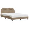 vidaXL Pat, Viana, cu saltea, cappuccino, 120x200cm piele ecologică