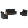 vidaXL Set canapele de grădină cu perne, 7 piese, negru, poliratan