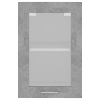 vidaXL Dulap de sticlă suspendat, gri beton, 40x31x60 cm, PAL