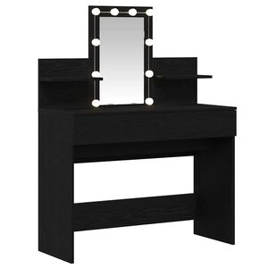 vidaXL Masă de Machiaj Stejar Negru 100 x 40 x 130 cm Lemn prelucrat