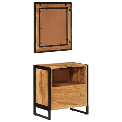 vidaXL Set mobilier de baie, 2 piese, fier și lemn masiv de acacia