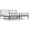 vidaXL Cadru pat fără saltea, tăblie de picioare negru 180x200cm metal