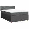 vidaXL Pat box spring cu saltea, gri &icirc;nchis, 140x190 cm, textil