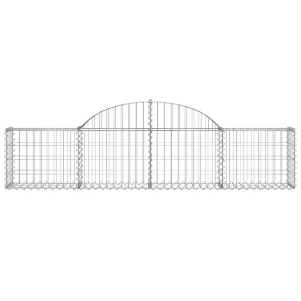 vidaXL Coșuri gabion arcuite 18 buc, 200x30x40/60 cm, fier galvanizat