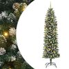 vidaXL Copac Artificial Slăb de Crăciun Verde și alb 240 cm