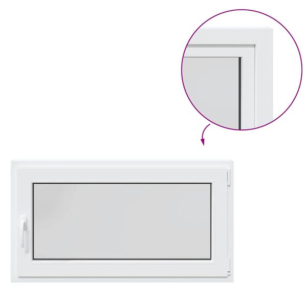 vidaXL Fereastră de subsol „RISOR” 110x70 cm oscilo-batantă DIN dreapta, albă