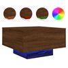 vidaXL Măsuță de cafea cu lumini LED, stejar maro, 55x55x31 cm
