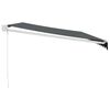 vidaXL Copertină retractabilă, antracit, 5x3 m, textil și aluminiu