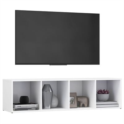 vidaXL Comodă TV, alb, 142,5x35x36,5 cm, PAL