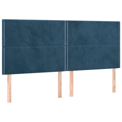 vidaXL Cadru de pat cu tăblie, albastru închis, 200x200 cm, catifea