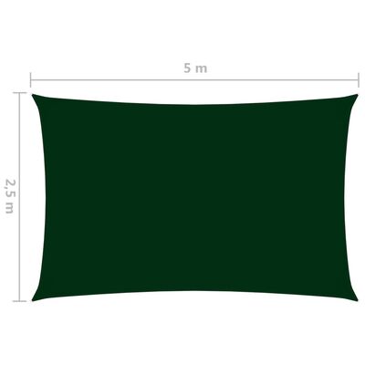 vidaXL Parasolar verde închis 2,5x5 m țesătură oxford dreptunghiular
