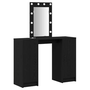 vidaXL Masă de Machiaj cu ușă Negru 102 x 33 x 135 cm Lemn compozit
