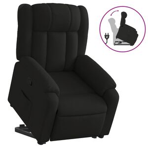 vidaXL Fotoliu rabatabil cu ridicare pe verticală, negru, textil