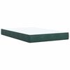 vidaXL Pat box spring cu saltea, verde &icirc;nchis, 120x200 cm, catifea