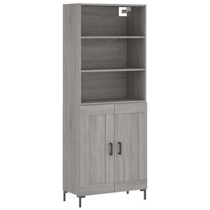 vidaXL Dulap &icirc;nalt, gri sonoma, 69,5x34x180 cm, lemn compozit
