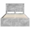 vidaXL Cadru de pat cu headboard Beton 120 x 200 cm Lemn de pin masiv