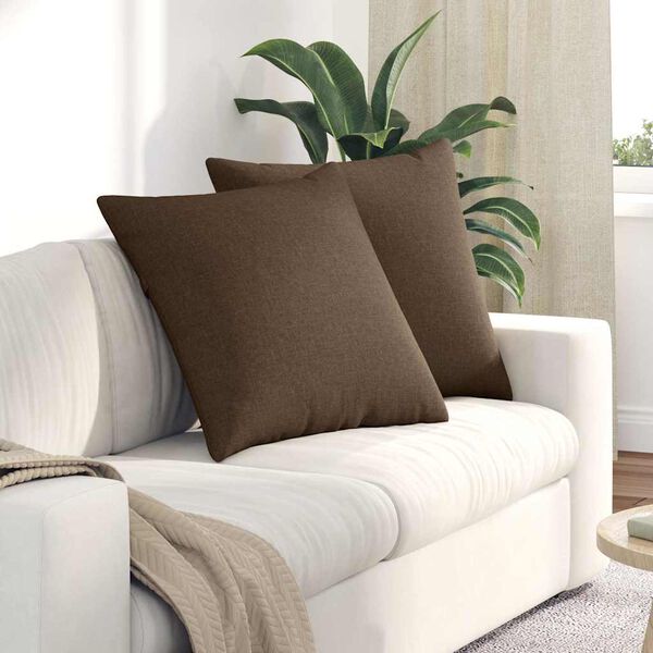 vidaXL Perne pentru canapea 2 pcs Maro 60 x 60 cm țesătură