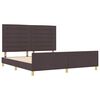 vidaXL Cadru de pat cu headboard Maro &icirc;nchis 180 x 200 cm țesătură
