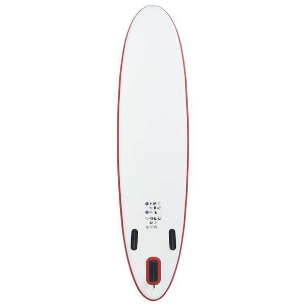vidaXL Set placă stand up paddle SUP surf gonflabilă, roșu și alb