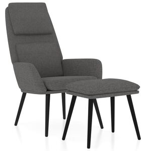 vidaXL Scaun de relaxare cu taburet, gri deschis, material textil