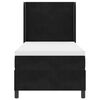 vidaXL Pat cu arcuri cu saltea cu headboard Negru 80 x 200 cm Catifea