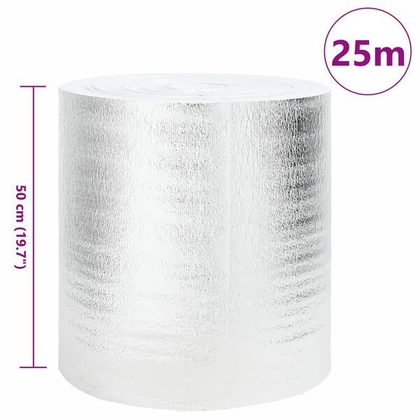 vidaXL Reflector de căldură pentru radiator Argintiu 0.5 x 25 m