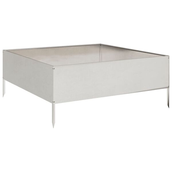 vidaXL Strat &icirc;nălțat de grădină, 100x100x25 cm, oțel inoxidabil