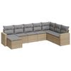 vidaXL Set canapele de grădină, 8 piese, cu perne, bej, poliratan