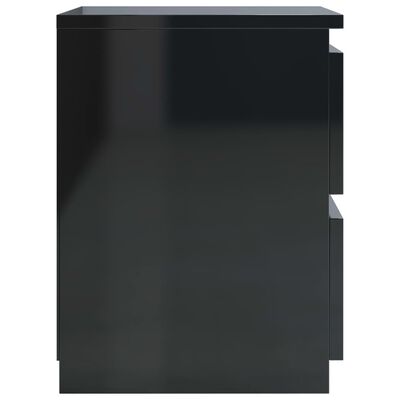 vidaXL Noptiere, 2 buc., negru foarte lucios, 30 x 30 x 40 cm, PAL
