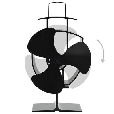 vidaXL Ventilator de sobă cu alimentare termică, 3 palete, negru