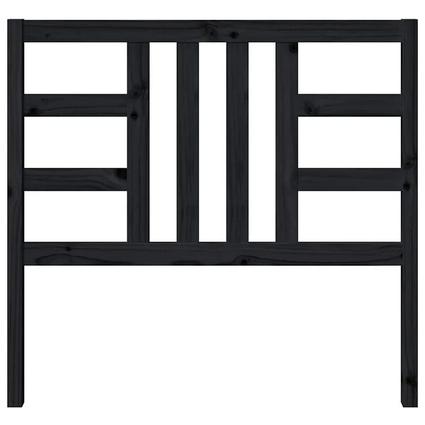 vidaXL Tăblie de pat, negru, 106x4x100 cm, lemn masiv de pin