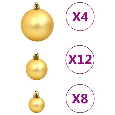 vidaXL Set globuri de Crăciun 112 buc., roșu/verde/auriu, polistiren